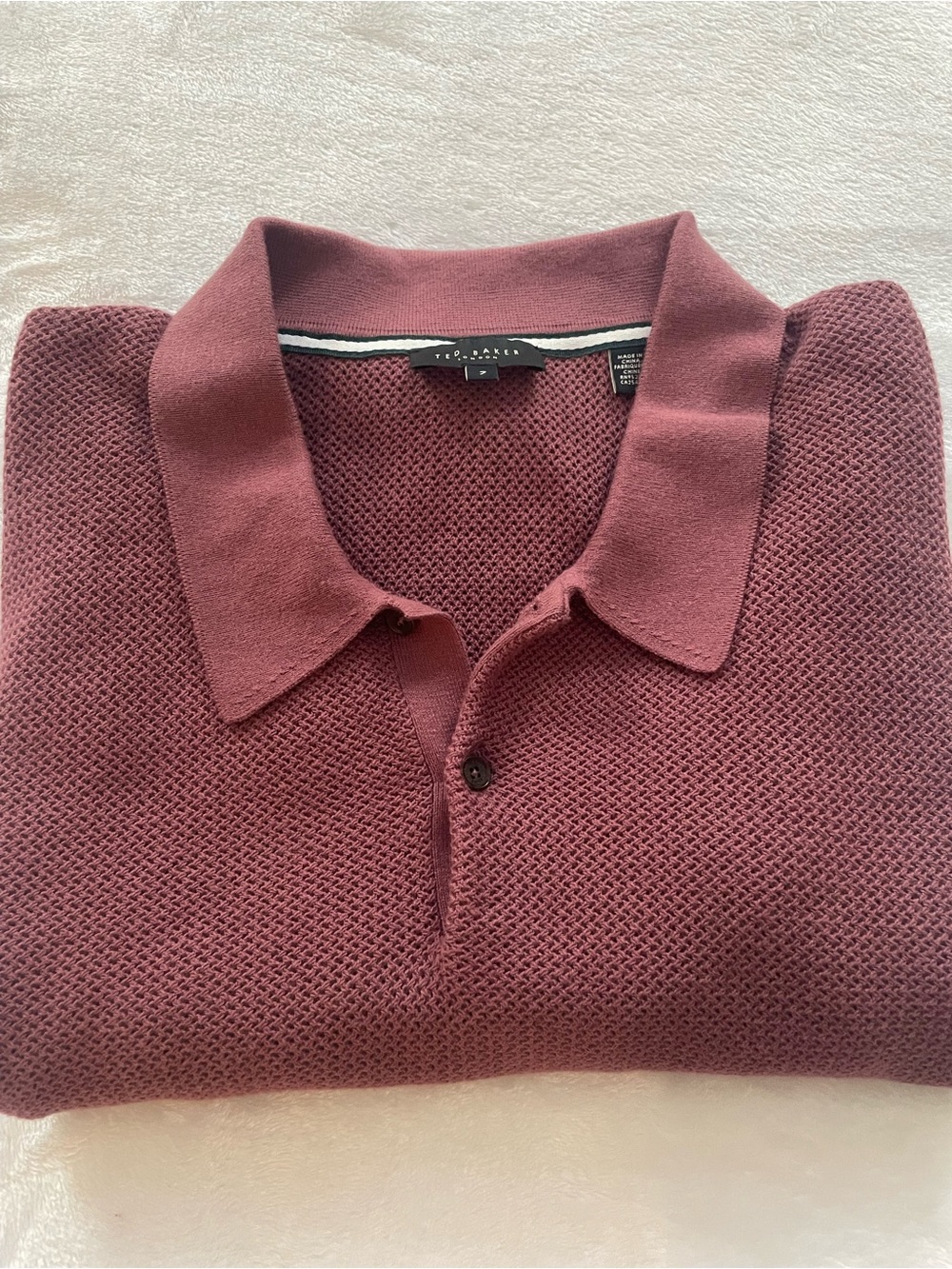 Ted Baker London men’s short sleeve textured short sleeve polo sweater sz 7